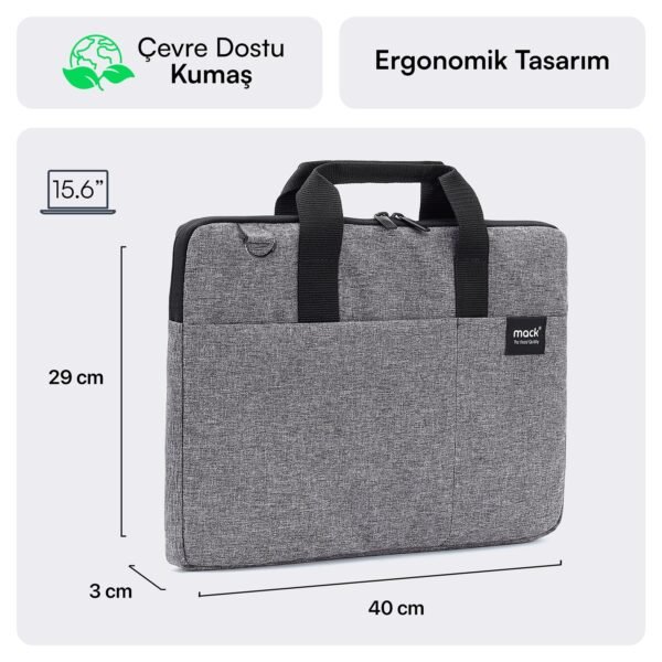 MACK MCC 704 15.6 City Fit Eco Notebook Cantasi Gri 1