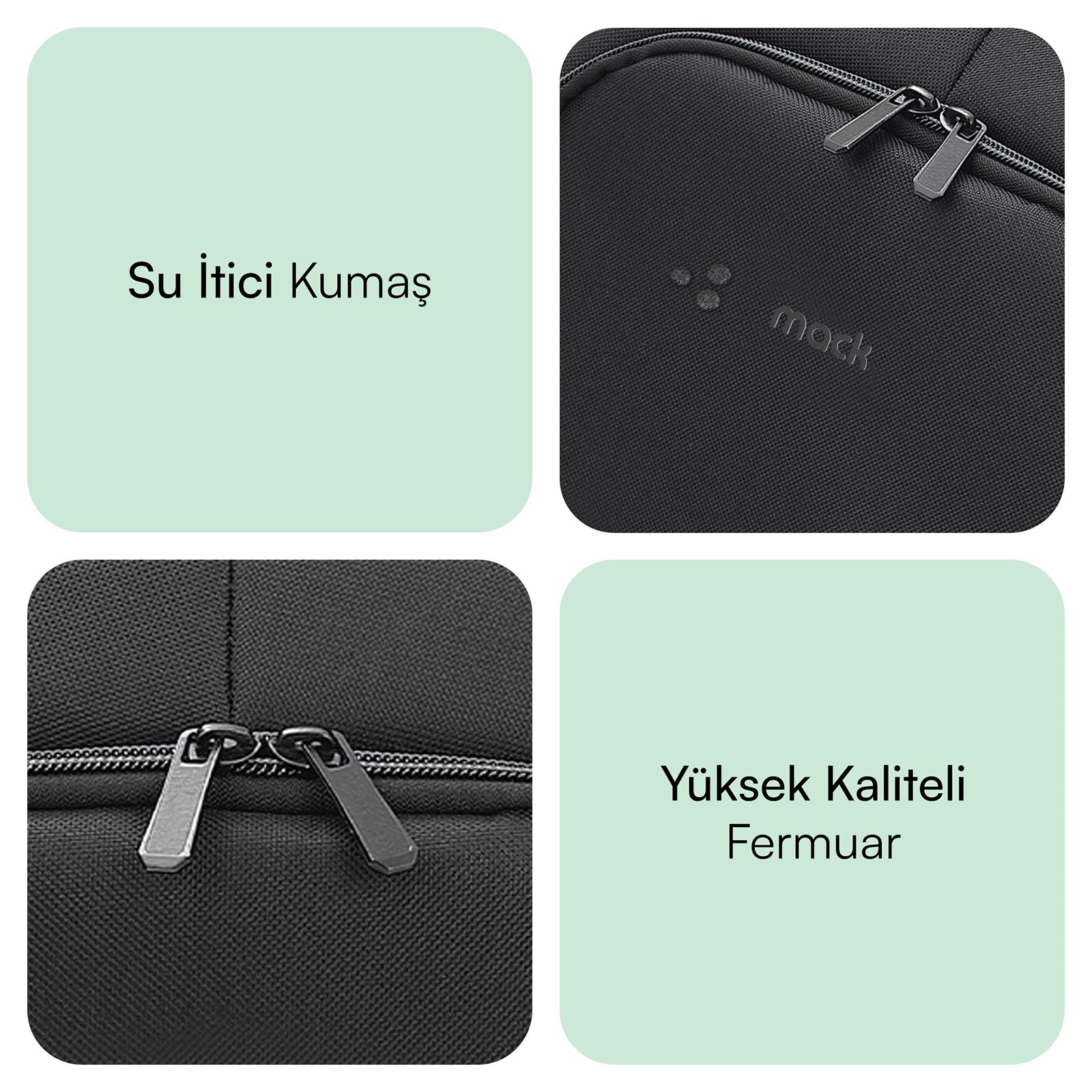 MACK MCC 505BG 15.6 Move Notebook Sirt Cantasi Siyah Gri 4