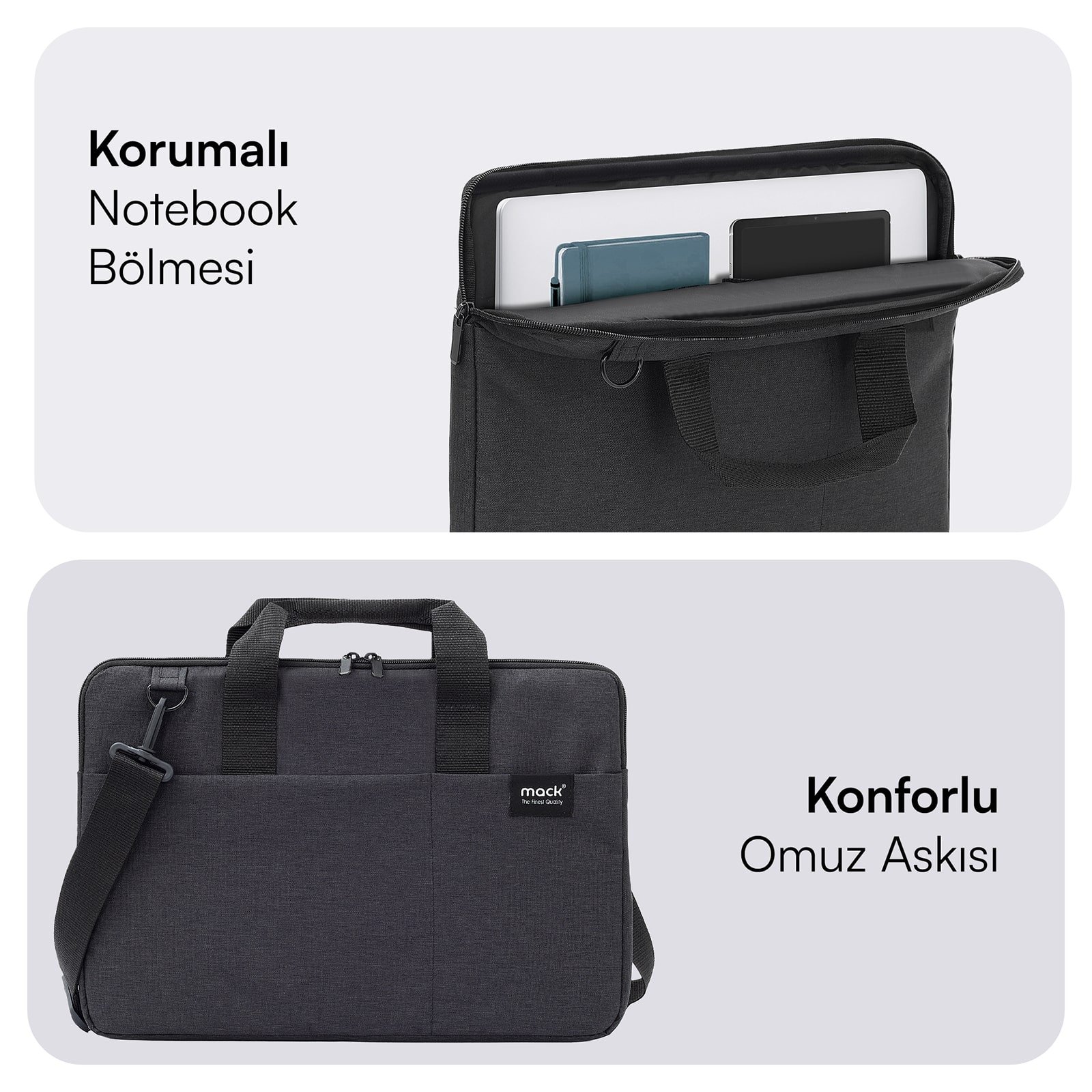 MACK MCC 701 14.1 City Fit Eco Notebook Cantasi Siyah 4