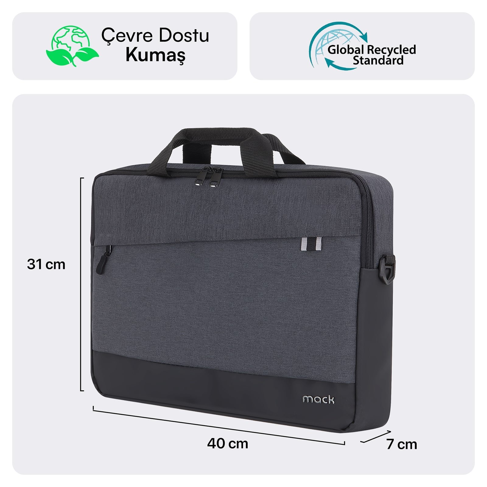 MACK MCE 1101 15.6 UNICITY Eco Notebook Cantasi Siyah 1