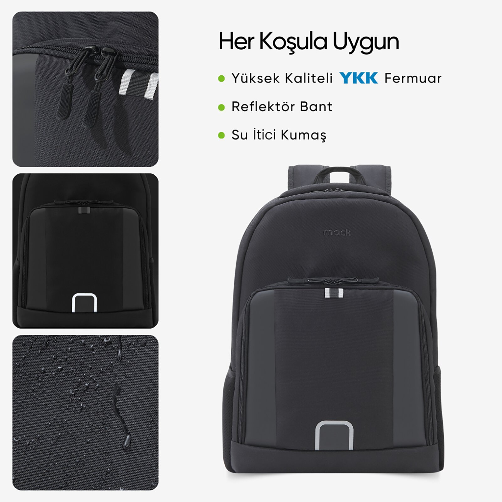 MACK MCE 1201 15.6 LUNA Eco Notebook Sirt Cantasi Siyah 2