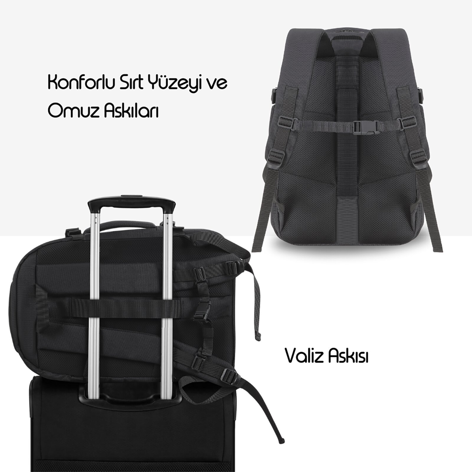 MACK MCE 1205 17.3 EXPLOR 28 Litre Eco Seyahat Sirt Cantasi Siyah 4