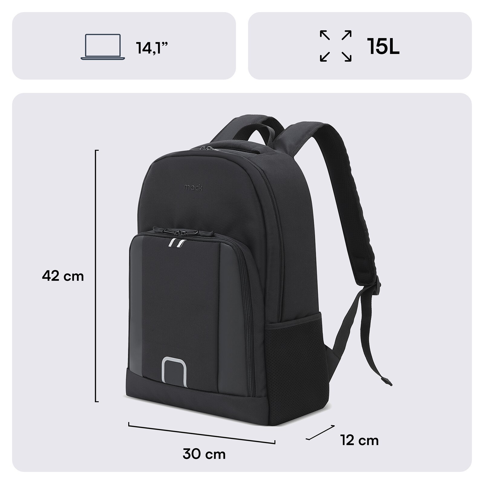 MACK MCE 1211 14.1 LUNA Eco Notebook Sirt Cantasi Siyah 1