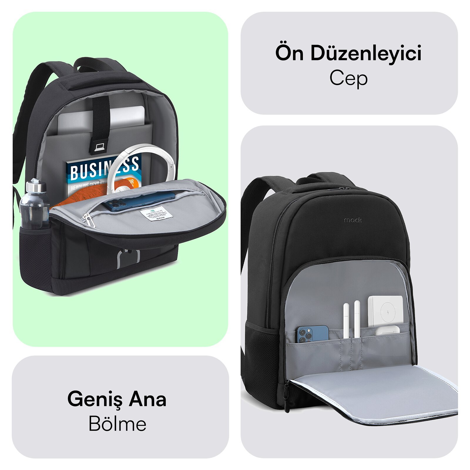 MACK MCE 1211 14.1 LUNA Eco Notebook Sirt Cantasi Siyah 3