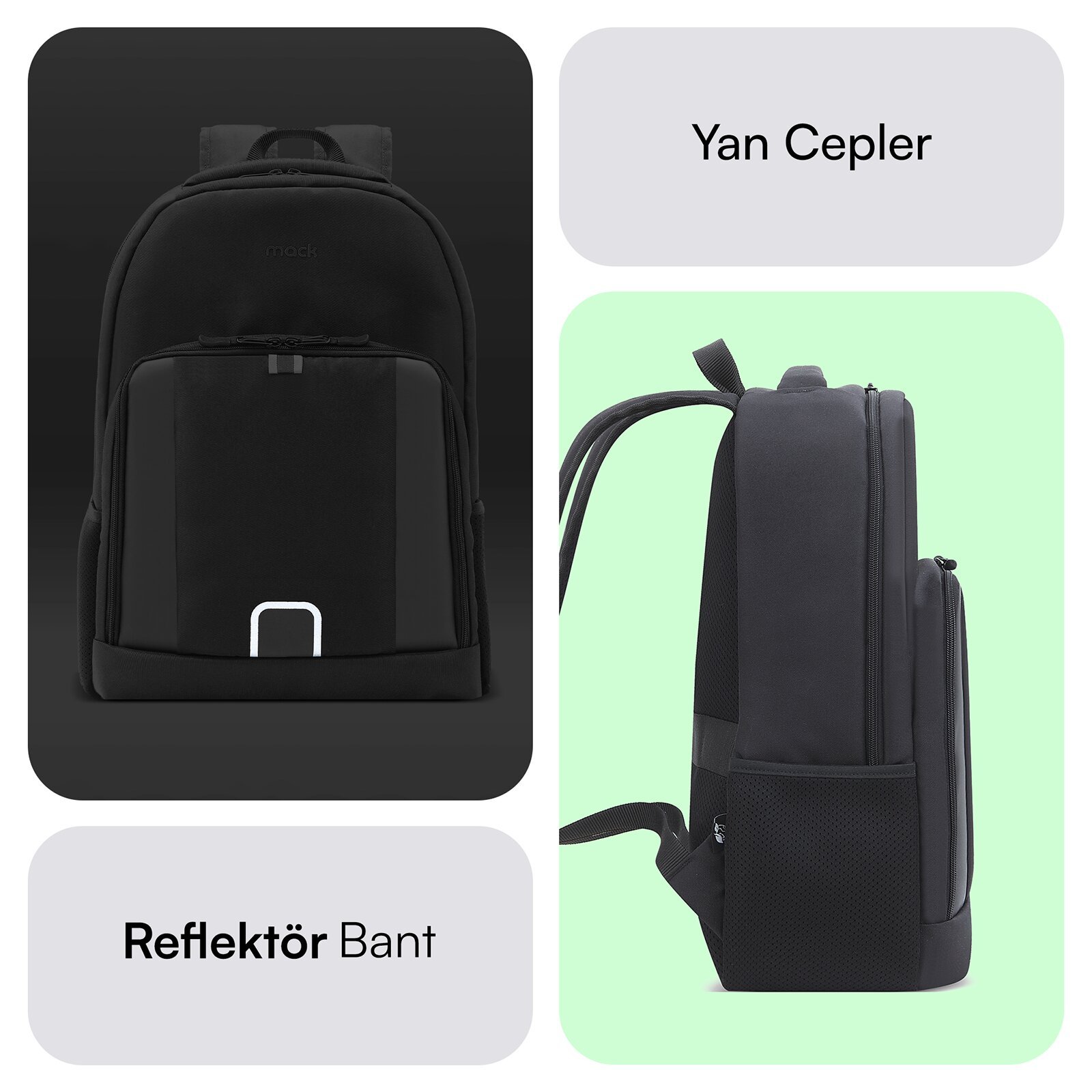 MACK MCE 1211 14.1 LUNA Eco Notebook Sirt Cantasi Siyah 4