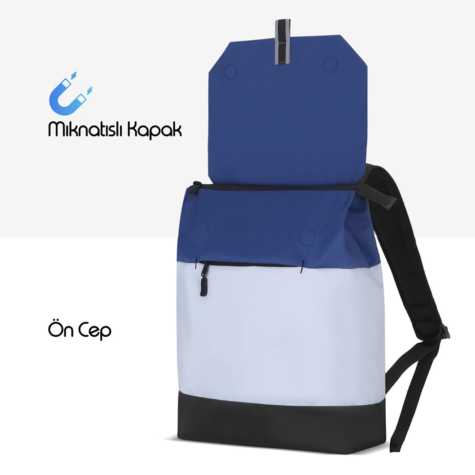 Amazon MCE-1304 ZEN Eco Mavi Gri Türkçe - 5 MACK MCE 1304 14.1 ZEN Eco Gunluk Sirt Cantasi Mavi Gri 4