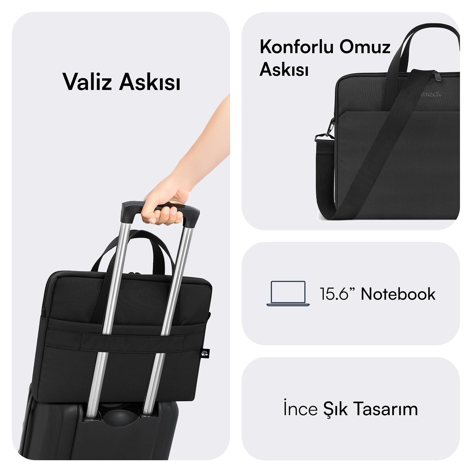 MACK MCE 1511 15.6 NOVA Eco Notebook Cantasi Siyah 3