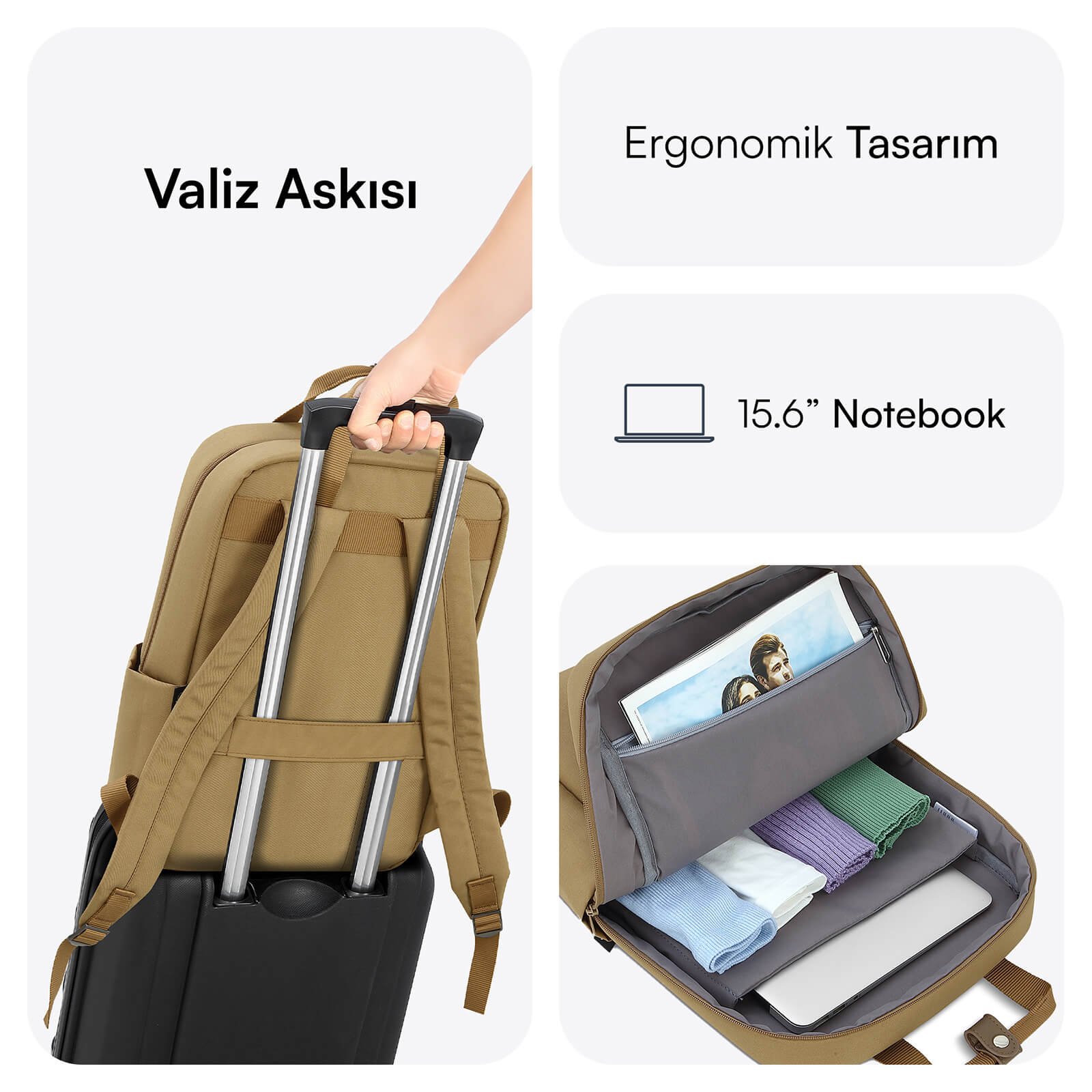 MACK MCE 1523 15.6 NOVA Eco Notebook Sirt Cantasi Camel 3