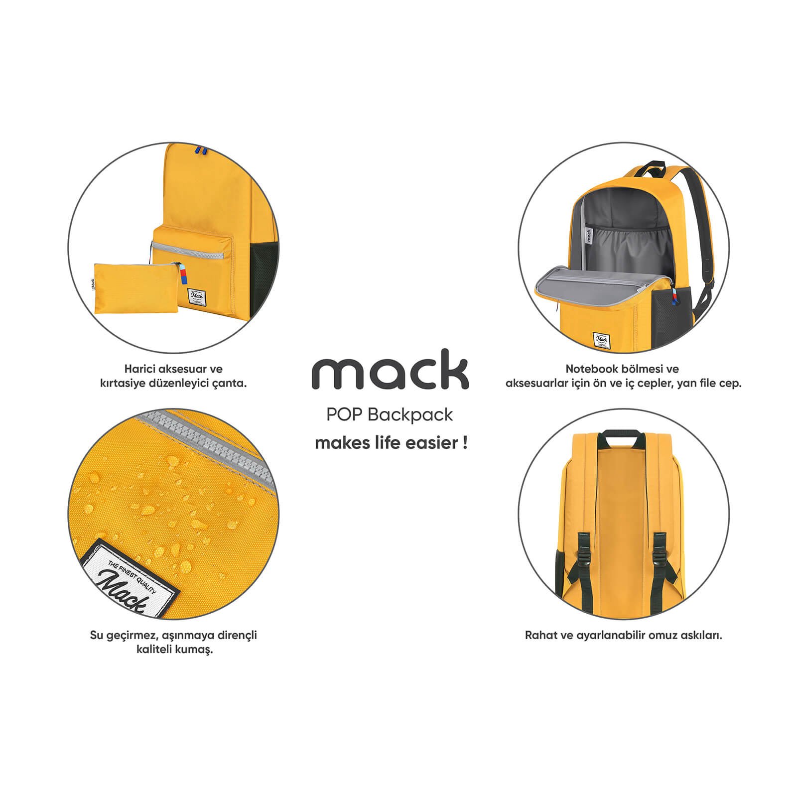 MACK MCK 006 POP Sirt Cantasi Sari 9