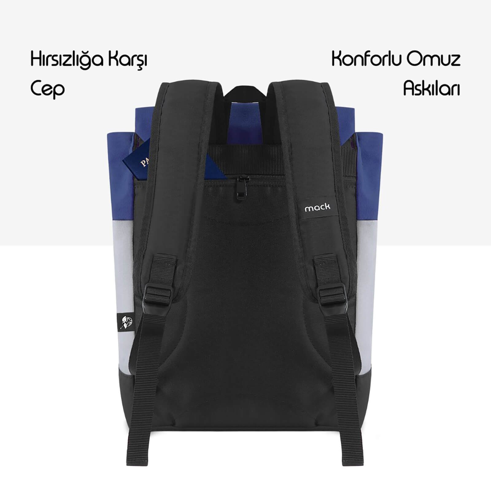 MACK MCE 1304 14.1 ZEN Eco Gunluk Sirt Cantasi Mavi Gri 5