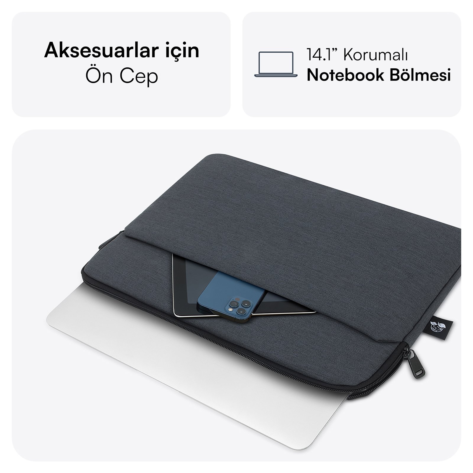 MACK MCE 1504 14.1 NOVA Eco Notebook Sleeve Antrasit 2