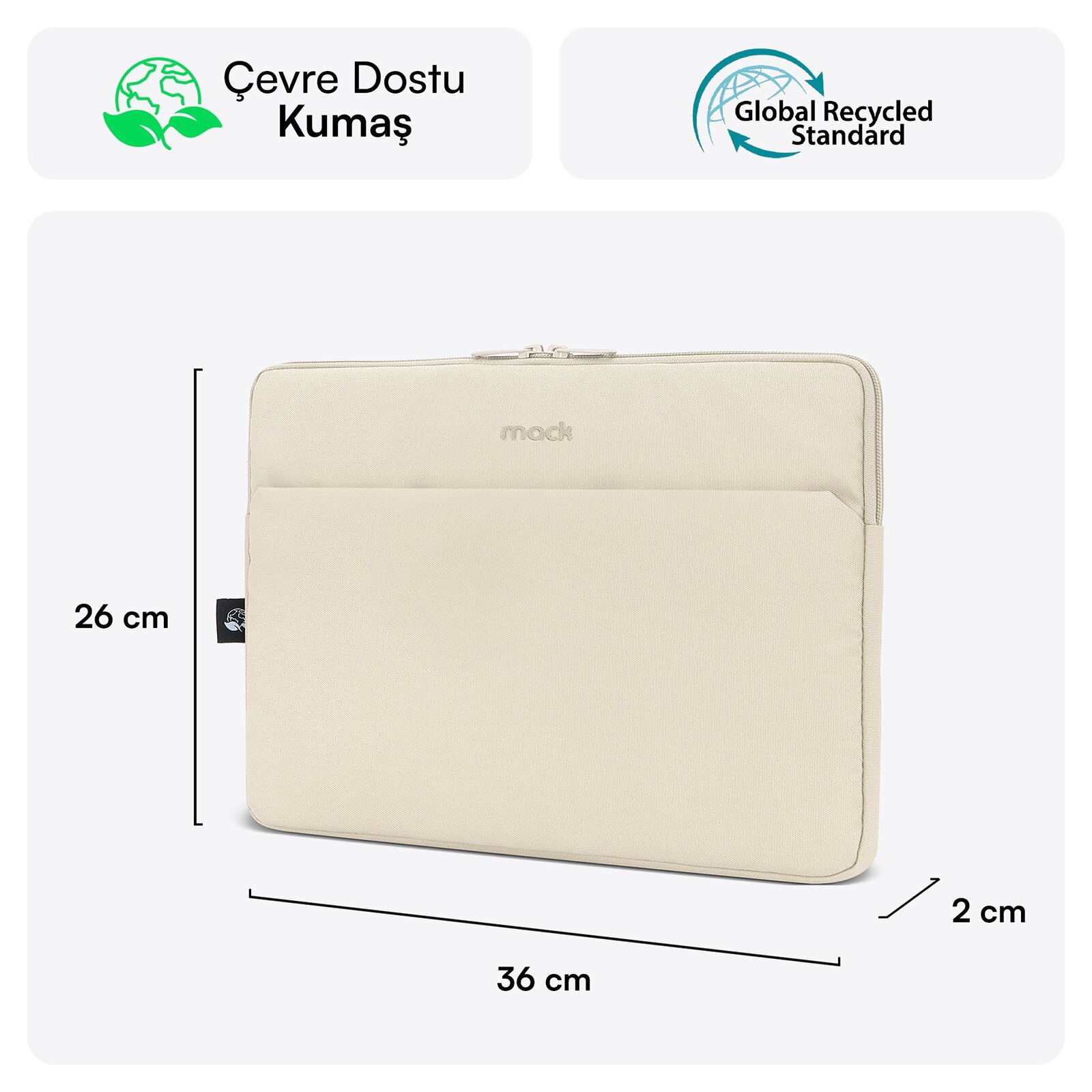 MACK MCE 1505 14.1 NOVA Eco Notebook Sleeve Latte 1