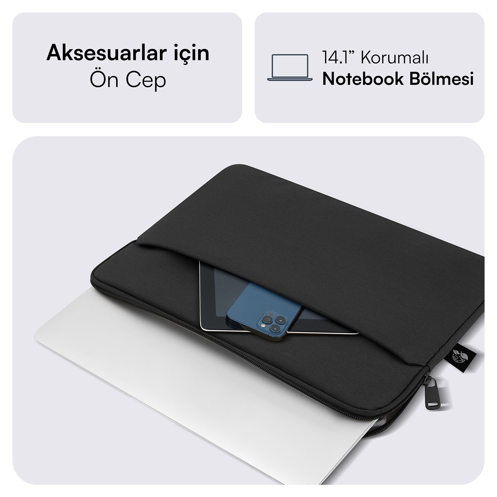 MACK MCE 1501 14.1 NOVA Eco Notebook Sleeve Siyah 2