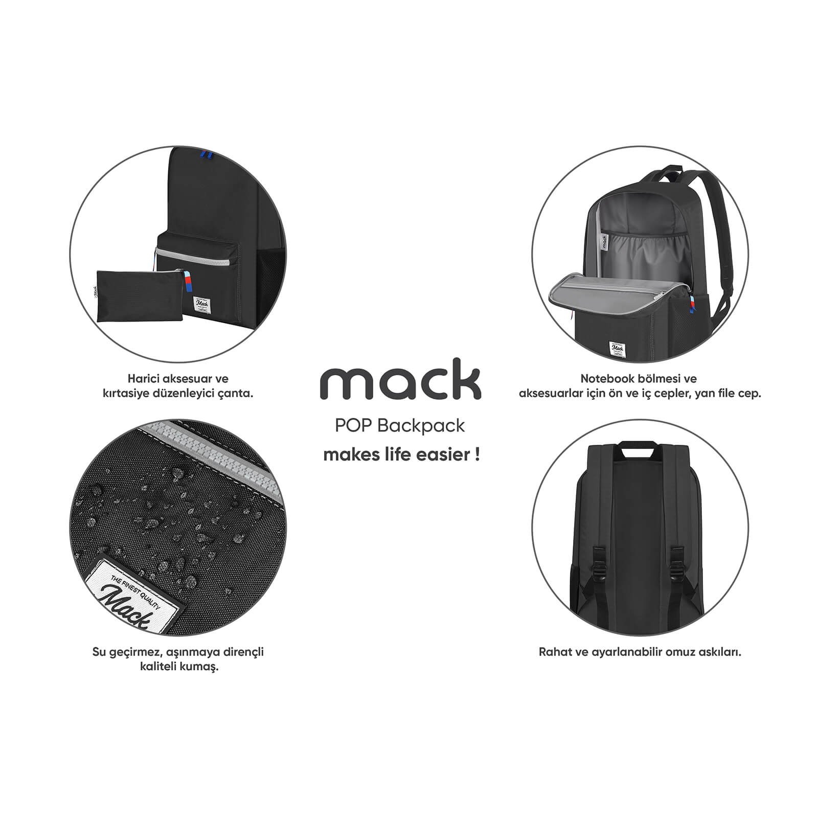 MACK MCK 001 POP Sirt Cantasi Siyah 9