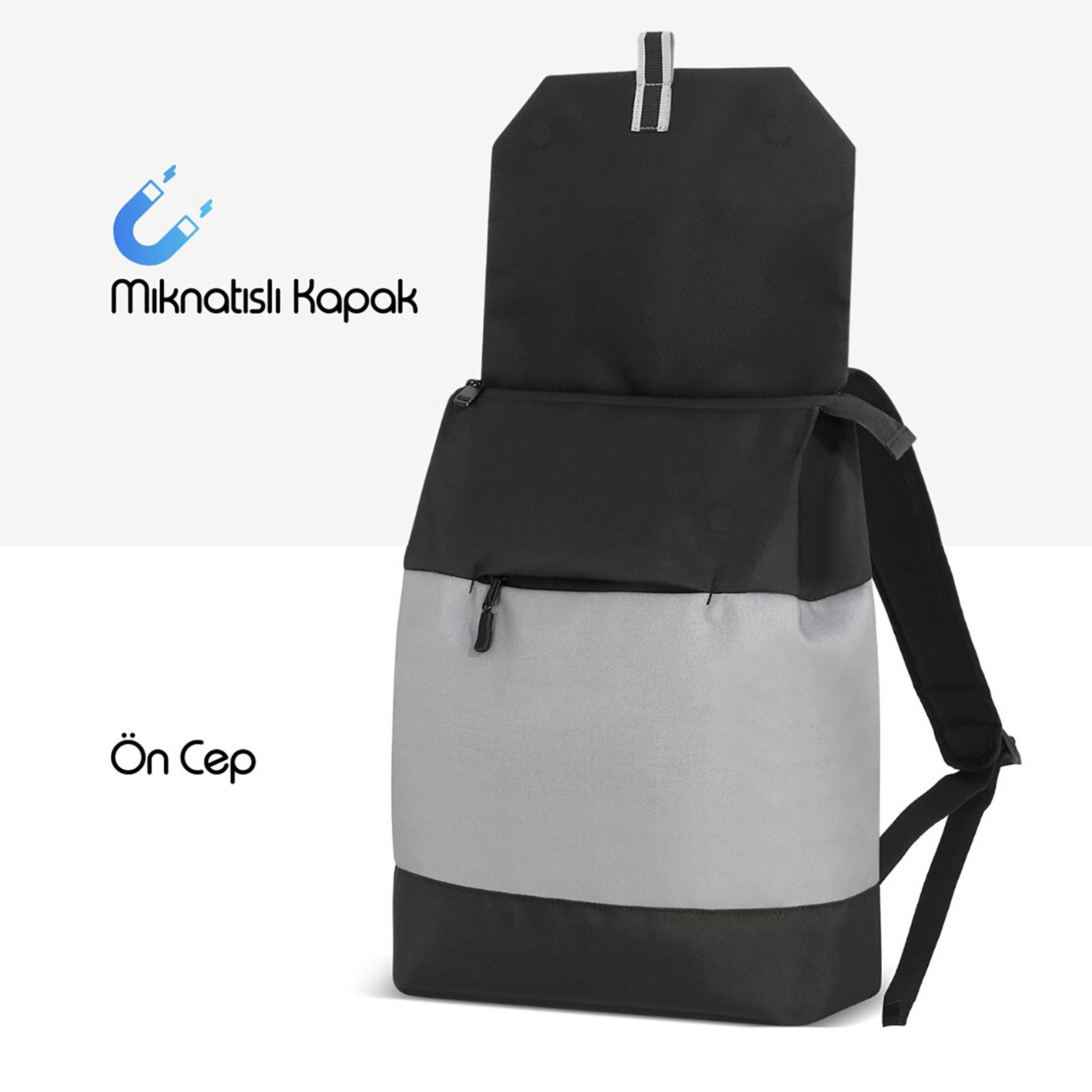 Amazon MCE-1301 ZEN Eco Siyah Gri Türkçe - 5 MACK MCE 1301 14.1 ZEN Eco Gunluk Sirt Cantasi Siyah Gri 4